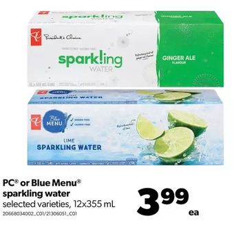 Real Canadian Superstore Pc or blue menu sparkling water offer