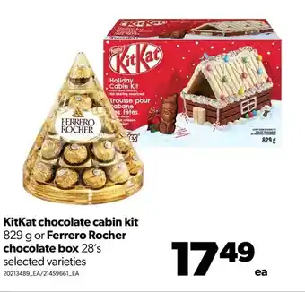 Real Canadian Superstore Kitkat chocolate cabin kit or ferrero rocher chocolate box offer