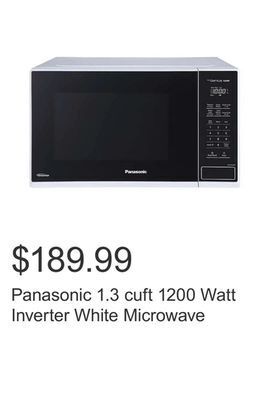 Costco Panasonic 1.3 cuft 1200 watt inverter white microwave offer