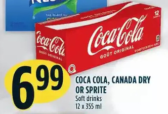 Marché Adonis Coca cola, canada dry or sprite soft drinks offer