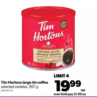 Real Canadian Superstore Tim hortons large tin coffee offer