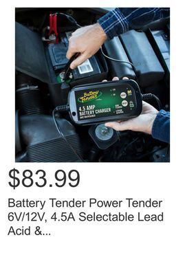 Costco Battery tender power tender 6v/12v, 4.5a selectable lead acid & lithium battery charger offer