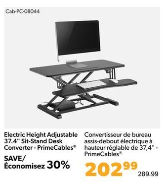 Shopper+ Electric height adjustable 37.4" sit-stand desk converter - primecables® offer