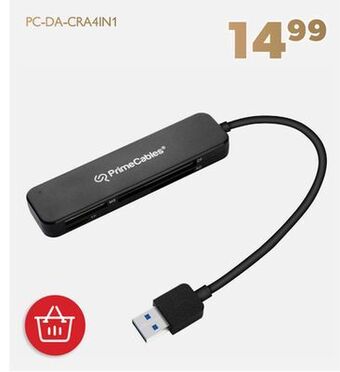Shopper+ Usb-a 3.0 5 gbps high speed memory card reader 4 in 1 sd/tf/ms/cf - primecables® offer