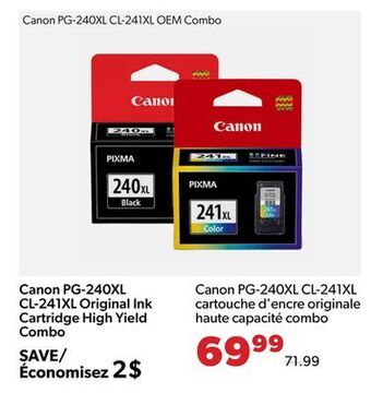 Shopper+ Canon pg-240xl cl-241xl original ink cartridge high yield combo offer