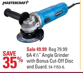 Canadian Tire Angle grinder with bonus cut-off disc and guard offer