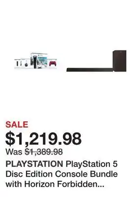 Newegg Playstation 5 disc edition console bundle with horizon forbidden west includes pulse 3d wireless headset dualsense controller offer