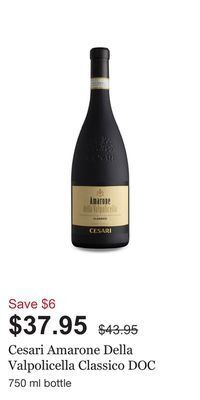 LCBO Cesari amarone della valpolicella classico doc offer
