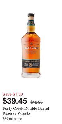LCBO Forty creek double barrel reserve whisky offer
