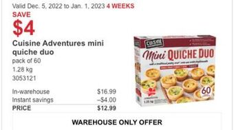 Costco Cuisine adventures mini quiche duo offer