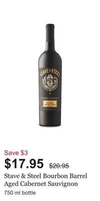 LCBO Stave & steel bourbon barrel aged cabernet sauvignon offer