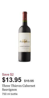 LCBO Three thieves cabernet sauvignon offer