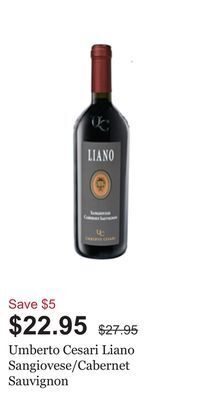 LCBO Umberto cesari liano sangiovese/cabernet sauvignon offer