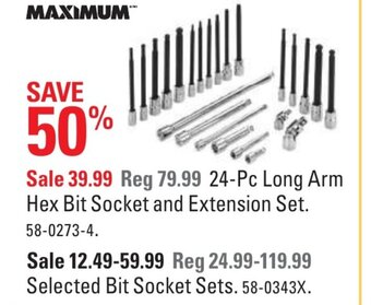 Canadian Tire 24-Pc long arm hex bit socket and extension set offer