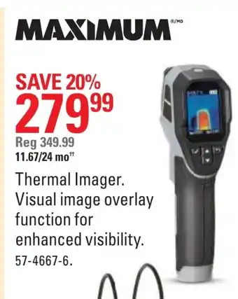 Canadian Tire Thermal imager visual image overlay function for enchanced visibility offer