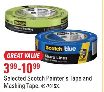 Canadian Tire Selected scotch painter's tape and masking tape offer