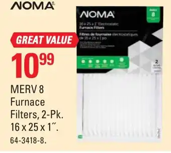 Canadian Tire MERV 8 furnace filters, 2-pk offer
