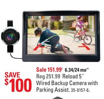 Canadian Tire Reload 5" wired backup camera with parking assist offer