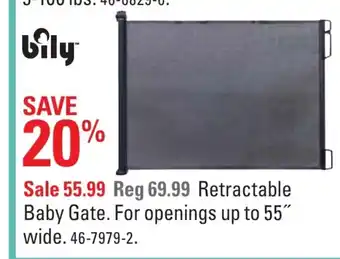 Canadian Tire Retractable baby gate for openings up to 55" offer
