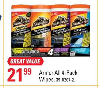 Canadian Tire Armor all 4-pack wipes offer