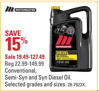 Canadian Tire Conventional, semi-syn and syn diesel oil offer