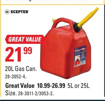Canadian Tire 20L Gas can offer