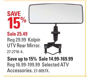 Canadian Tire Kolpin UTV rear mirror offer