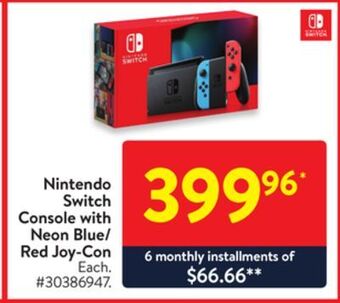 Walmart Nintendo switch console with neon blue/red joy-con offer
