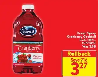 Walmart Ocean spray cranberry cocktail offer