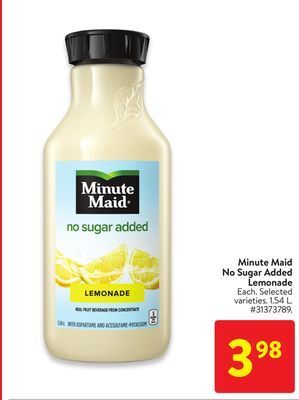 Walmart Minute maid no sugar added lemonade offer