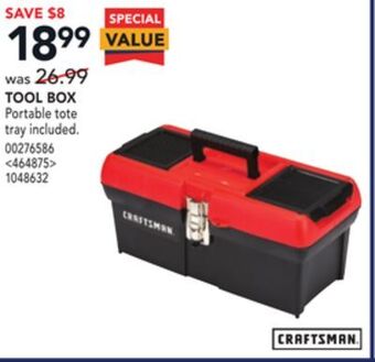 Lowe's Craftsman tool box offer
