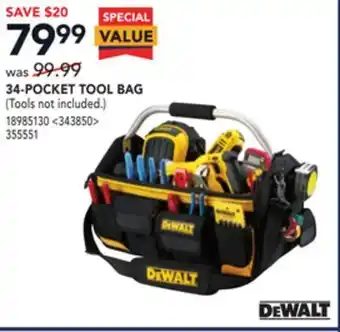Lowe's Dewalt 34-pocket tool bag offer