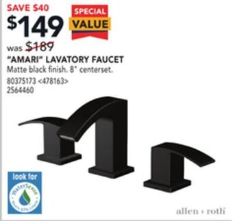 Lowe's Allen + roth "amari" lavatory faucet offer