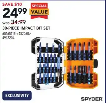 Lowe's Spyder 30-piece impact bit set offer