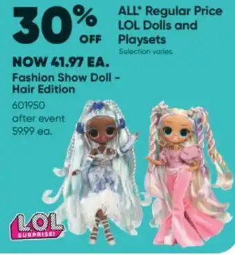 Toys R us Lol fashion show doll - hair edition offer