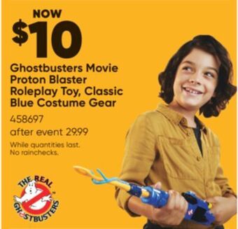 Toys R us Ghostbusters movie proton blaster roleplay toy, classic blue costume gear offer