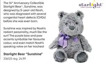 Toys R us Starlight bear "sunshine" offer
