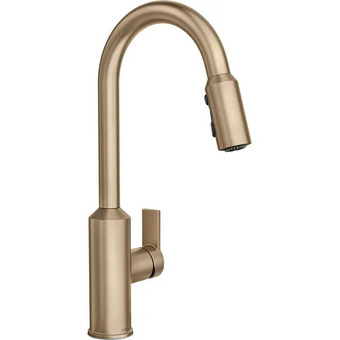 Home Depot Moen meena 1-handle pull-down kitchen faucet in bronzed gold offer