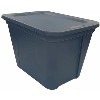 Home Depot 76l ink blue tote with snap lock lid offer