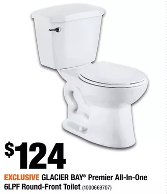 Home Depot Glacier bay premier all-in-one 6lpf round-front toilet offer