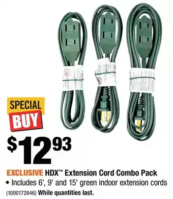 Home Depot Hdx extension cord combo pack offer