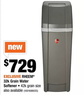 Home Depot Rheem 32k grain water softener offer