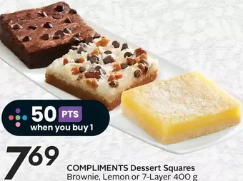 Sobeys Compliments dessert squares offer