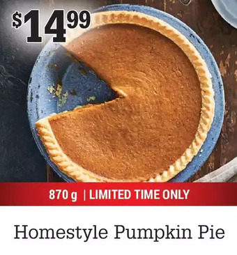 M & M Food Market Homestyle pumpkin pie offer