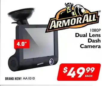 Factory Direct Armorall 4" dual lens dash camera offer