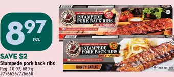 Giant Tiger Stampede pork back ribs offer