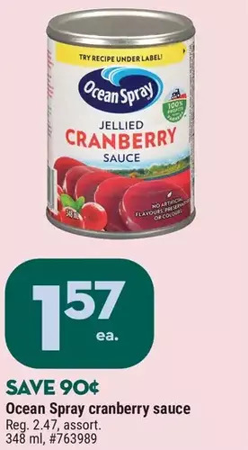 Giant Tiger Ocean spray cranberry sauce offer