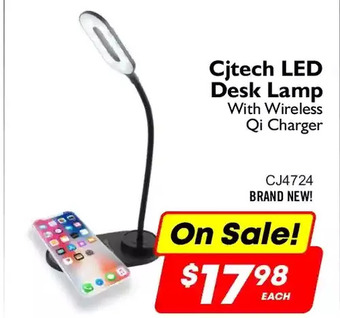 Factory Direct Cjtech led desk lamp with wireless qi charger offer