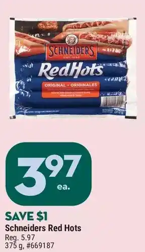 Giant Tiger Schneiders red hots offer