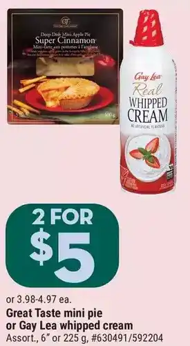 Giant Tiger Great taste mini pie offer